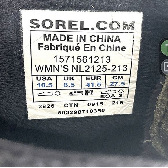 Sorel Unisex Winter Fancy Lace II Boot Waterproof Fleece Lining size 10.5 41.5 - Picture 9 of 9